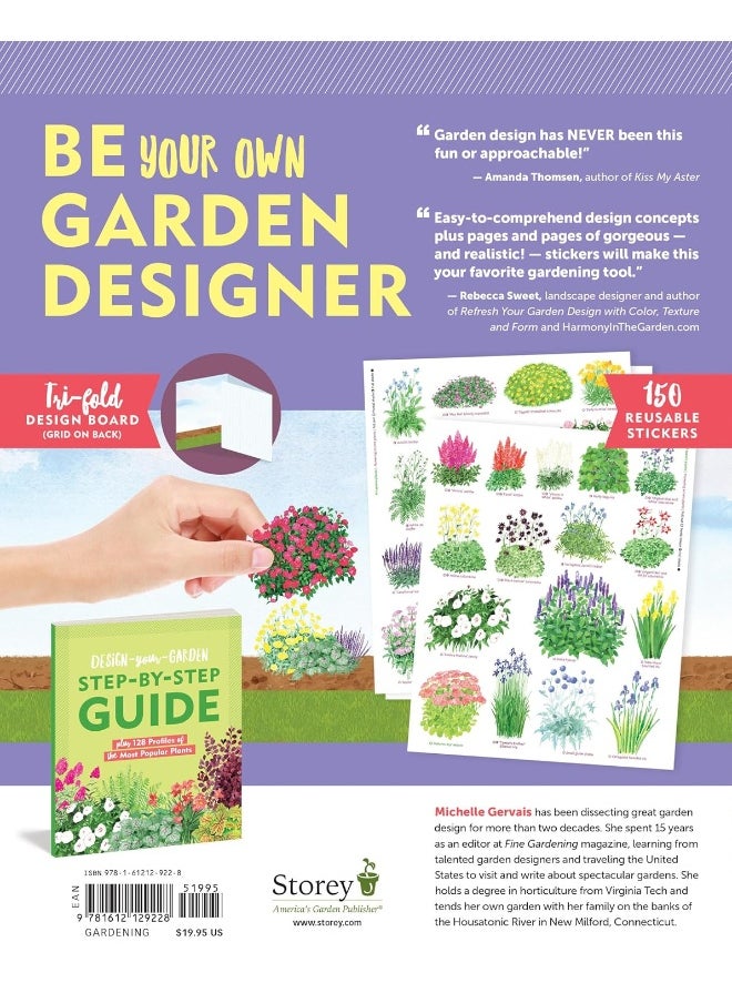 Design-Your-Garden Toolkit: Visualize the Perfect Plant Combinations for Your Yard; Step-by-Step Guide with Profiles of 128 Popular Plants, Reusable Cling Stickers, and Fold-Out Design Board  - Image 2