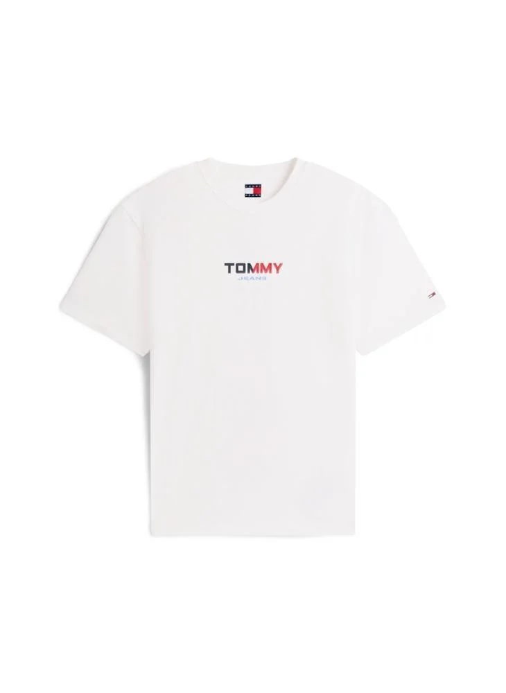 Tommy Jeans Ecru Back Logo Relaxed Jersey T-Shirt for Men | Best Price UAE