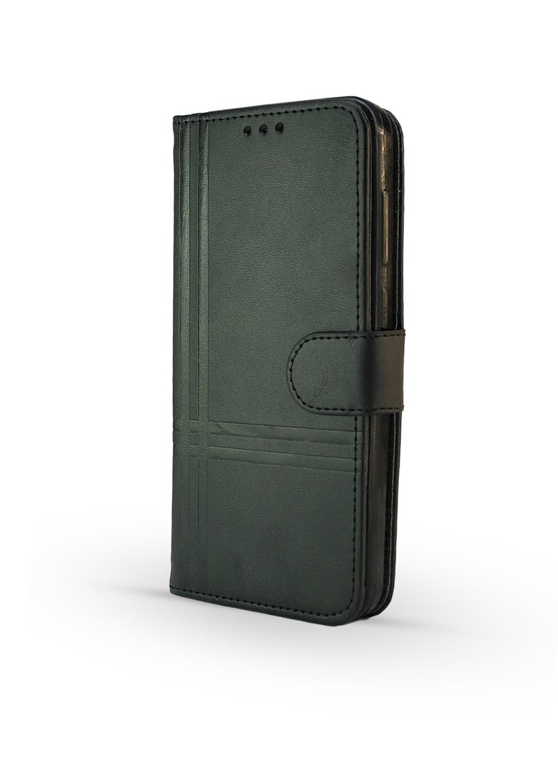 Generic - For Nokia 5.3 Two-line design Flip Leather Wallet Card Slot Case with Kickstand,Strap Magnetic Closure,Included Internal Tpu Silicone Case,Compatible with Nokia 5.3 (6.55'') (Black) - Image 1