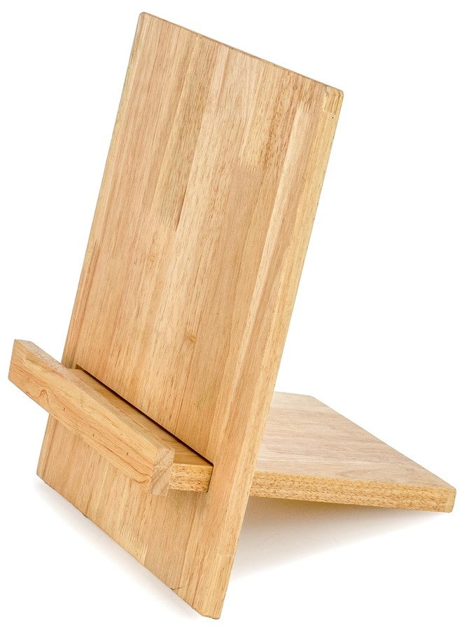 Red Co. 10” x 11” Sustainable Rubberwood Cookbook Holder & Reading Stand for Open & Closed Books, Brown - Image 2