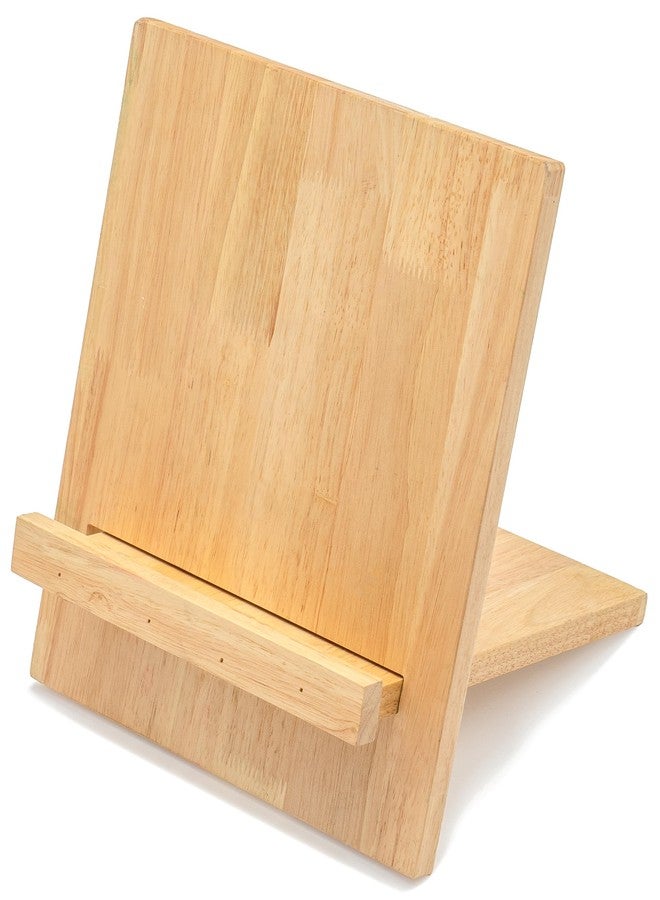 Red Co. 10” x 11” Sustainable Rubberwood Cookbook Holder & Reading Stand for Open & Closed Books, Brown - Image 1
