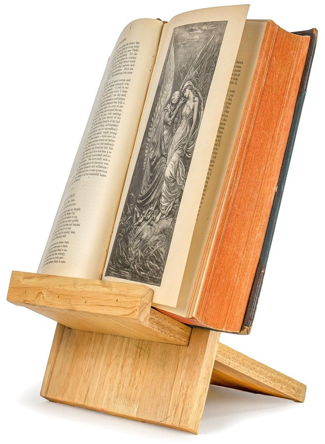 Red Co. 10” x 11” Sustainable Rubberwood Cookbook Holder & Reading Stand for Open & Closed Books, Brown - Image 5