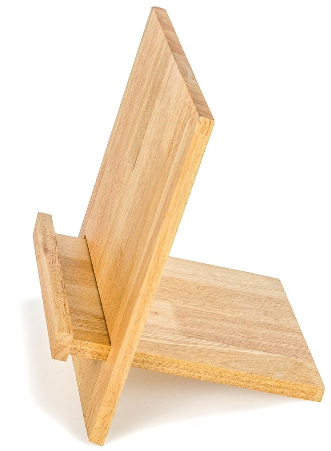 Red Co. 10” x 11” Sustainable Rubberwood Cookbook Holder & Reading Stand for Open & Closed Books, Brown - Image 4