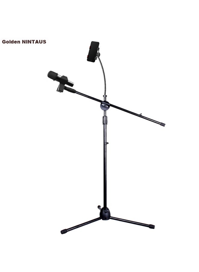 Nintaus Hy-103b Mobile Phone Floor Stand, Microphone Stand, Phone Stand, Singing Stand, 360° Rotating Tripod Extendable Stand - Image 1