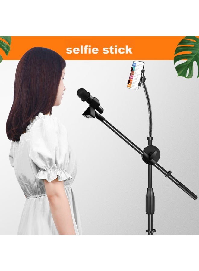 Nintaus Hy-103b Mobile Phone Floor Stand, Microphone Stand, Phone Stand, Singing Stand, 360° Rotating Tripod Extendable Stand - Image 2