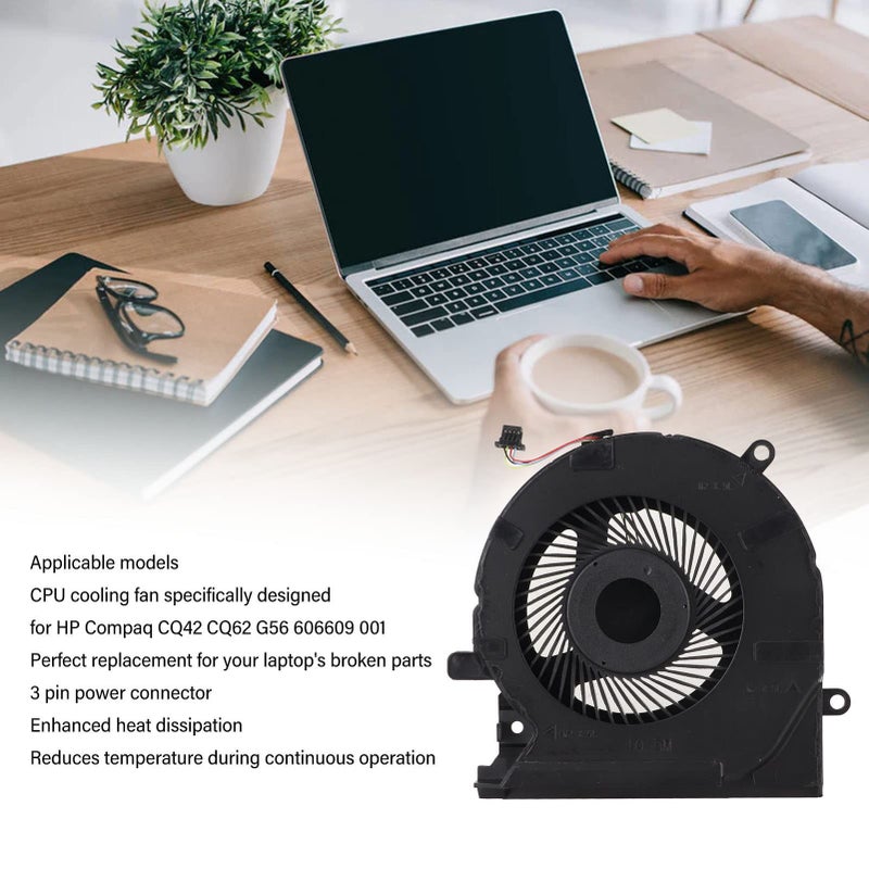 مروحة تبريد بديلة للابتوب 4 سنون DC12V من سبائك الألومنيوم ABS فائقة الهدوء 45CFM أداء تبريد عالي لوحدة المعالجة المركزية ووحدة معالجة الرسوميات TPN Q236 - Image 4