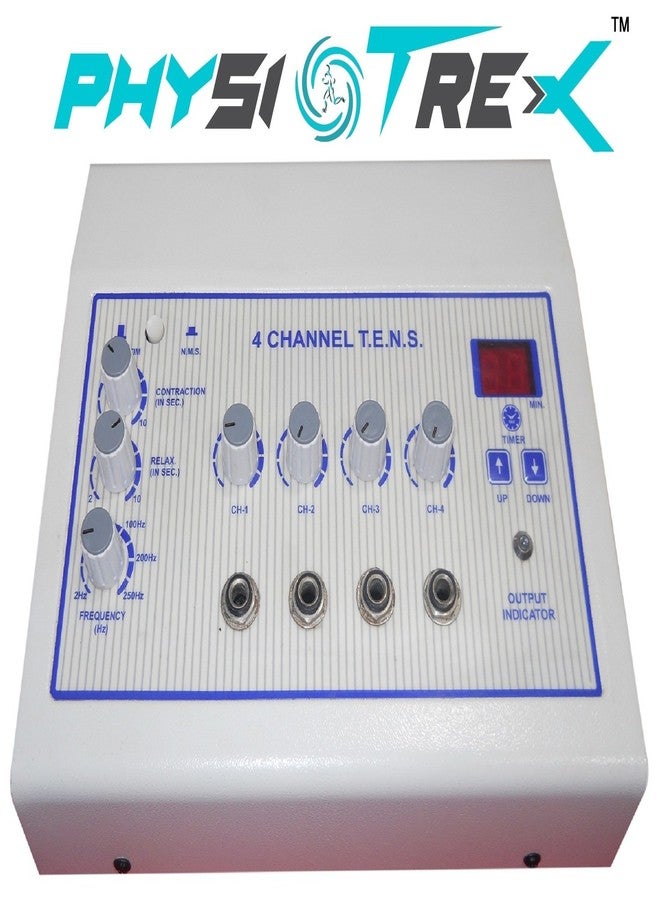 PHYSIOTREX® Physio Solutions White Electro Therapy Physiotherapy Equipments T.E.N.S. 4 Channel Manual NMS with 1 Year Warranty - Image 2