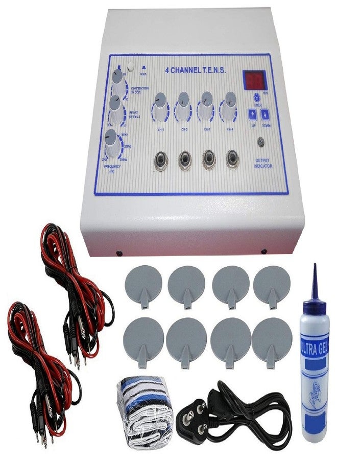 PHYSIOTREX® Physio Solutions White Electro Therapy Physiotherapy Equipments T.E.N.S. 4 Channel Manual NMS with 1 Year Warranty - Image 1