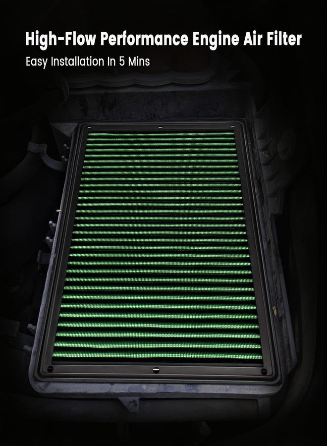 KNSPEC High Performance Engine Air Filter Washable & Reusable Increase Power Compatible with 2002-2025 Dodge/Ram 1500 Engine Air Filter (2002-2025 RAM Truck) - Image 2