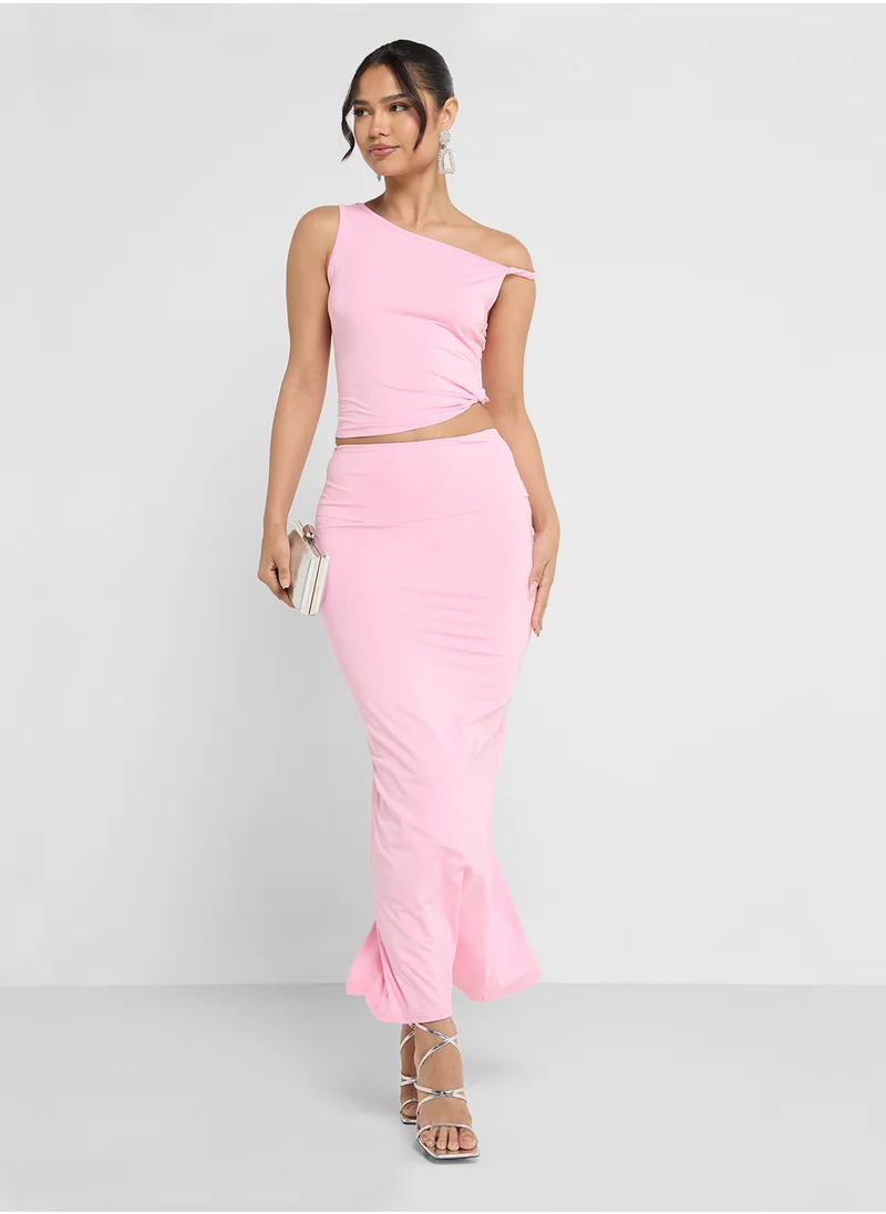 Ginger Assymetric Top & Tube Skirt Set