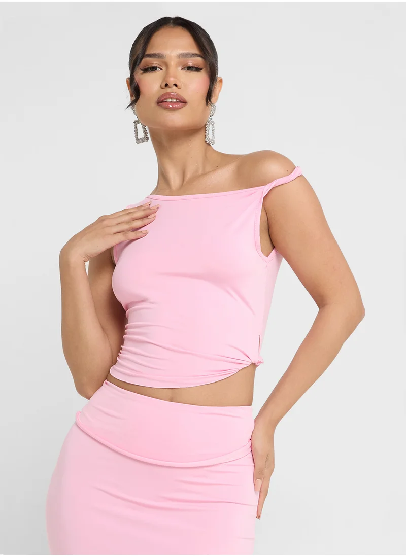 Ginger Assymetric Top & Tube Skirt Set