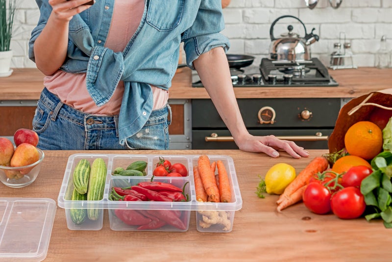 Clazkit Plastic Veggie Tray with Lid – 5 Compartment Food Storage & Serving Container | Fridge Storage Box | Large Transparent Snackle Box for Fruits, Vegetables, Salads, Meals |BPA-Free (Pack of 1) - Image 2