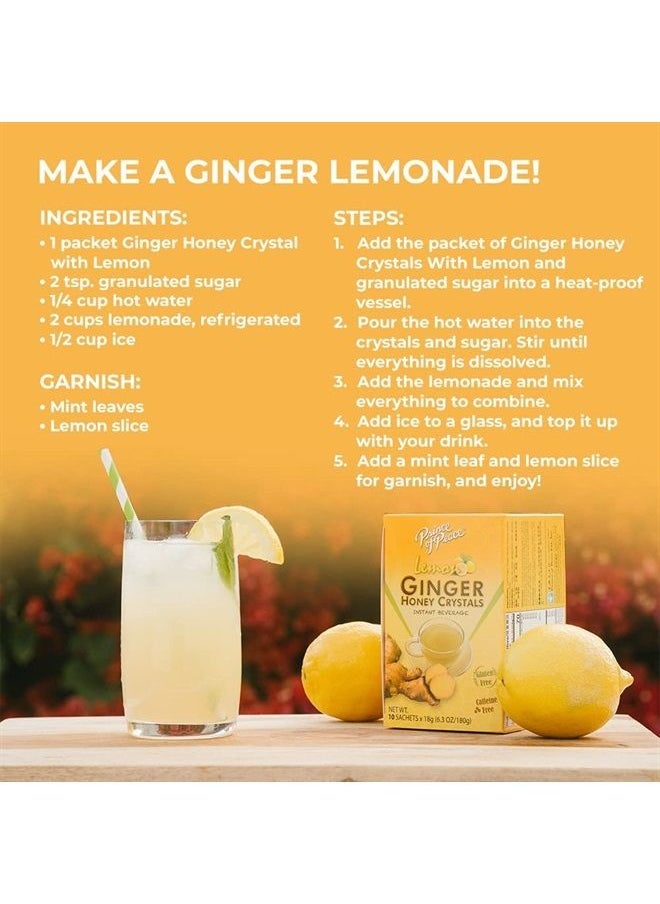 prince of peace - Prince of Peace Instant Lemon Ginger Honey Crystals, 30 Sachets – Instant Hot or Cold Beverage – Easy to Brew Ginger and Honey Crystals - Image 1
