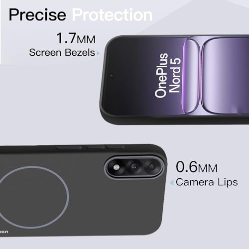 KARWAN®️Magnetic Ultra Slim-Fit Back Case Cover for Oneplus Nord 5 |Hard PC Case Cover| Ultra-Thin & Light Weight with [Ultra Premium Feel] Case for Oneplus Nord 5(6.8")(Black) - Image 4