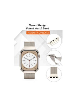 ten.tech Magnet Band Compatible with Apple Watch 41mm/40mm/38mm, Stainless Steel Watch Band for iWatch Series 1/2/3/4/5/6/7/SE 2 by Ten Tech – Starlight  - Image 2