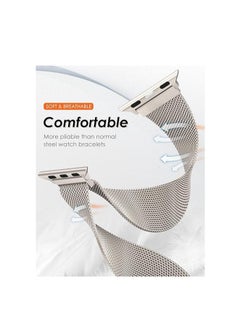 ten.tech Magnet Band Compatible with Apple Watch 41mm/40mm/38mm, Stainless Steel Watch Band for iWatch Series 1/2/3/4/5/6/7/SE 2 by Ten Tech – Starlight  - Image 3