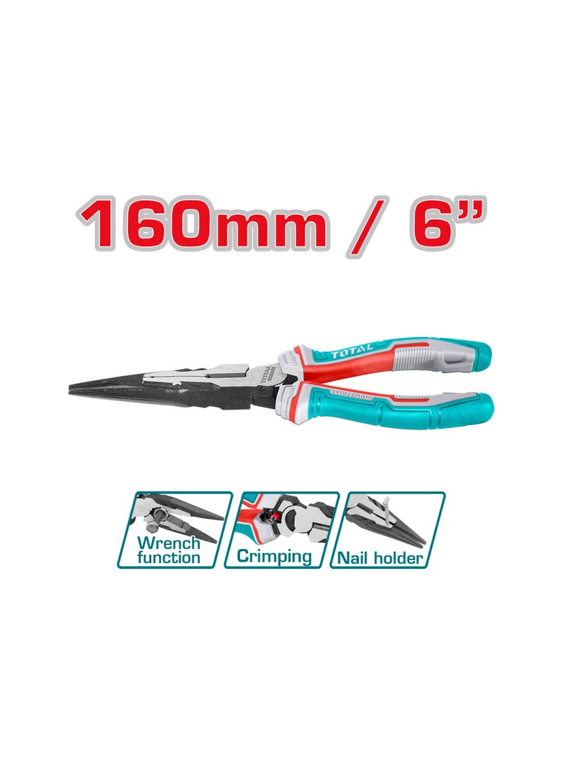 Total Industrial 4-Piece Pliers Set, Cr-V Steel, with Crimping, Deburring, Nail Holder and Wrench Functions, TPR Handle - Image 5