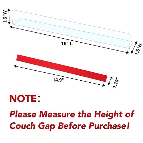 RowinsyDD 8 Pack Toy Blocker for Furniture, Clear Under Couch Blocker, Stop Things Going Under Sofa or Bed, 16" L x 1.6" H, Adjustable Gap Bumper for Furniture with Strong Tape - Image 3