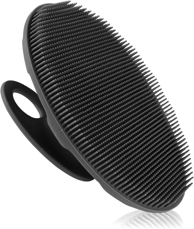 Innerneed Soft Silicone Body Scrubber Handheld Shower Cleansing Brush, Gentle Exfoliating and Massage for All Kinds of Skin (Black) - Image 1