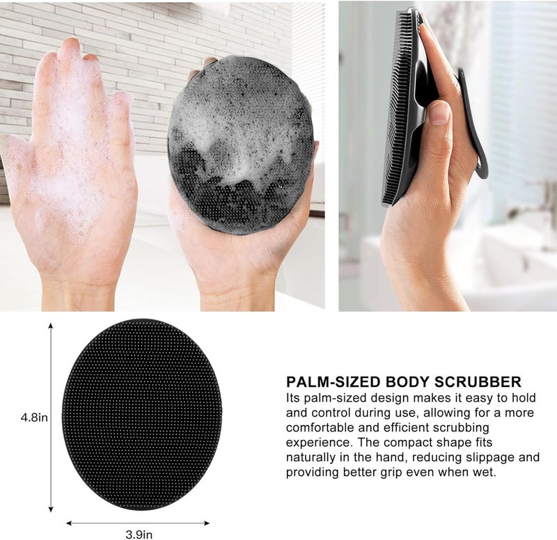 Innerneed Soft Silicone Body Scrubber Handheld Shower Cleansing Brush, Gentle Exfoliating and Massage for All Kinds of Skin (Black) - Image 4