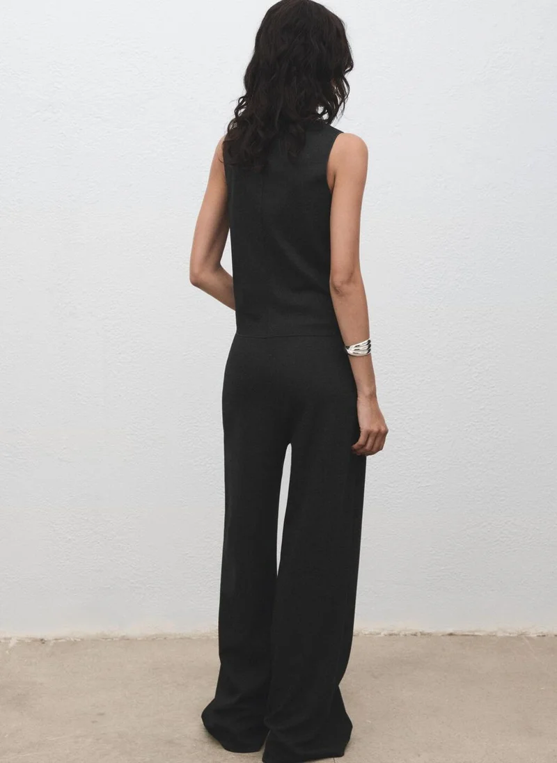 MANGO Straight-fit trousers with elastic waist