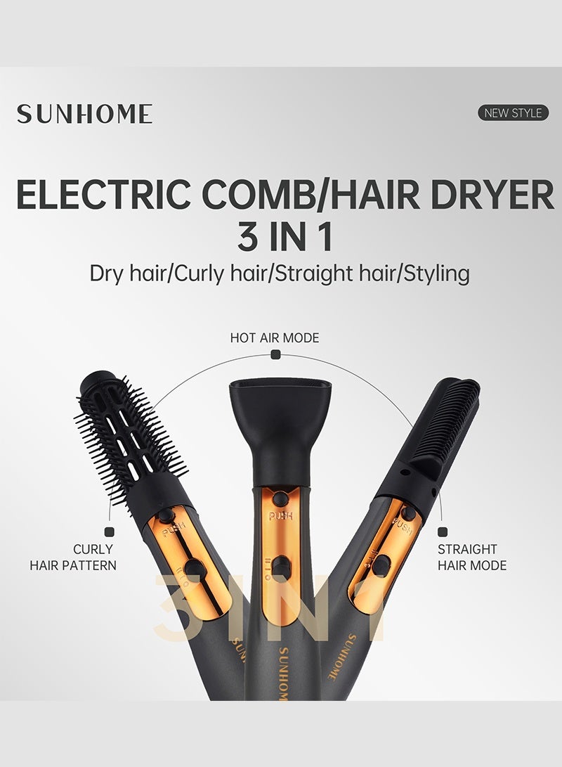 صن هوم 3-in-1 Hair Dryer Brush Gold/Grey - Image 5