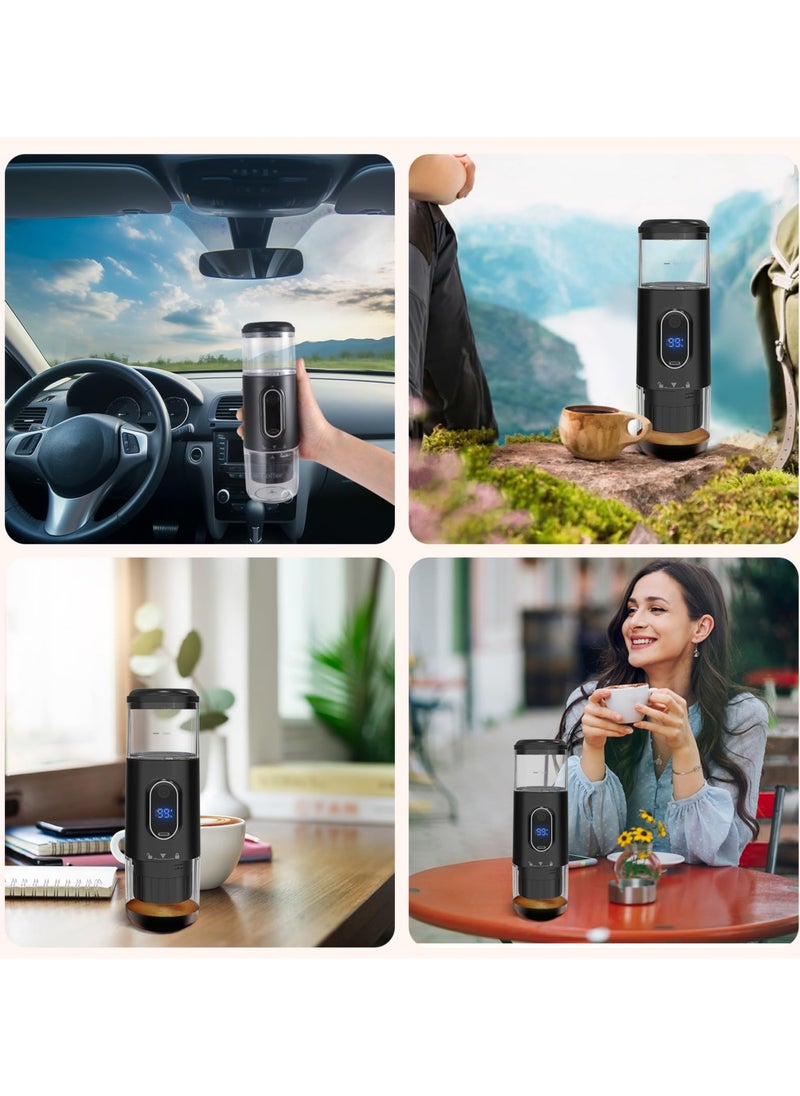 Portable Espresso Maker Single Serve Coffee Maker High-capacity(100ml) Non-Heating Version Compatible with NS Pods & Ground Coffee for Garden Party,Camping,Travel,Office