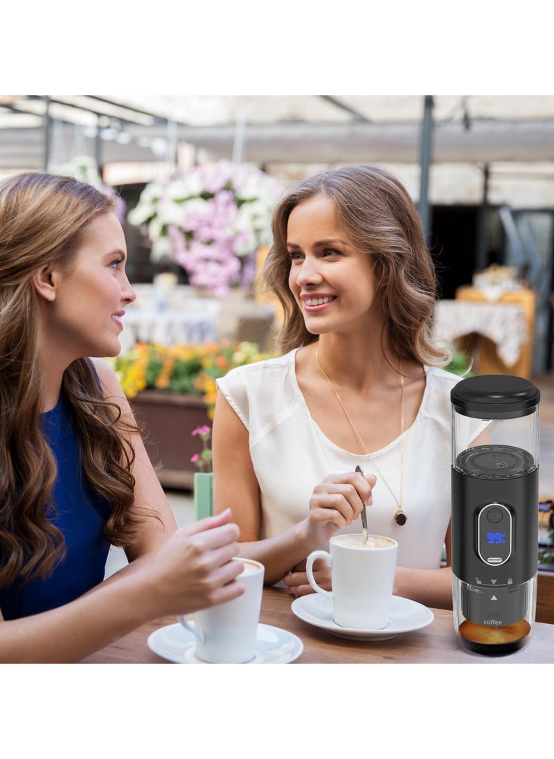Portable Espresso Maker Single Serve Coffee Maker High-capacity(100ml) Non-Heating Version Compatible with NS Pods & Ground Coffee for Garden Party,Camping,Travel,Office