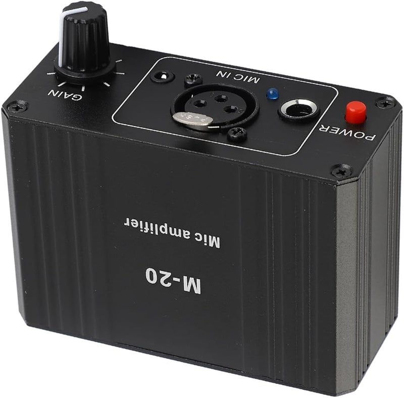 Keenso 48V ميكروفون مكبر صوتي عالي الكسب إخراج XLR منخفض الضوضاء أسود سبائك الألومنيوم - Image 3