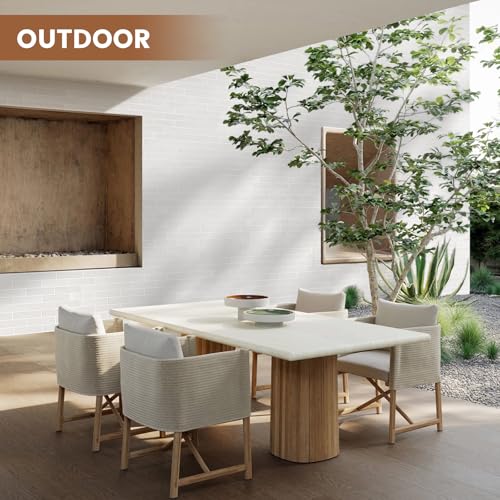Zoeteoz 17 Pcs Faux Thin Brick Tiles Veneers, 2.38 Sq.Ft, Realistic Brick Texture and Lightweight, Indoor Outdoor Decorative Wall Brick for House Facade, Garage, Chimney, Parterre Wall (Eco-White) - Image 5