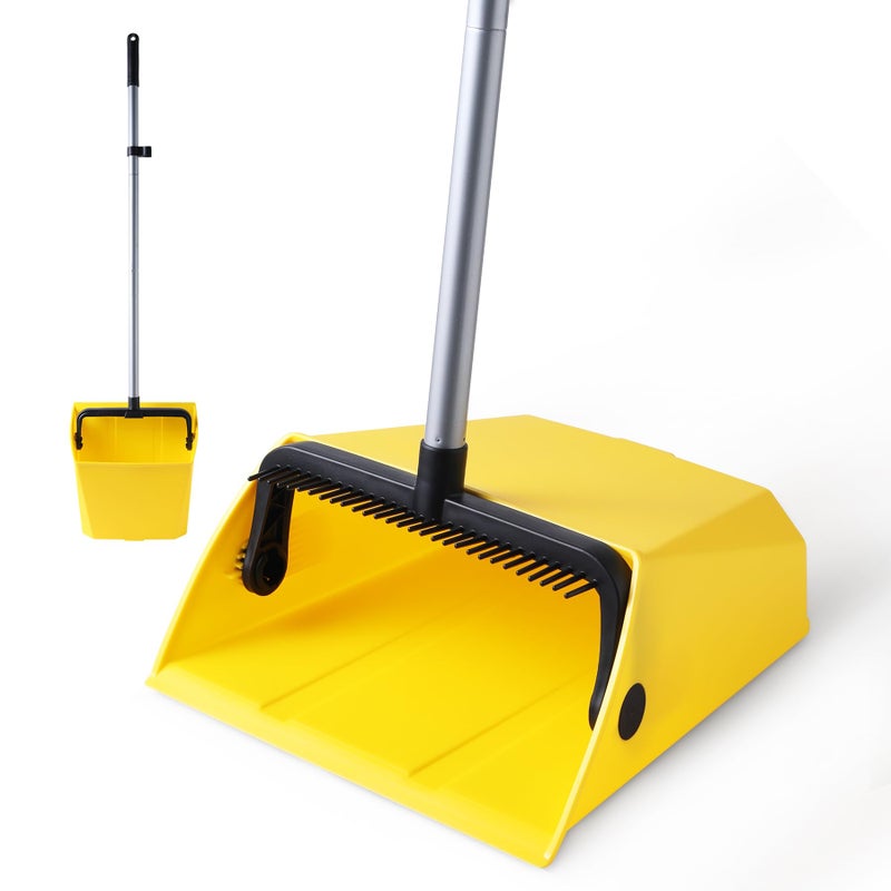 Yocada Commercial Dustpan with Comb Outdoor Indoor for Courtyard Garage Lobby Mall Market Floor Home Kitchen Room Office Pet Hair Rubbish - Image 1