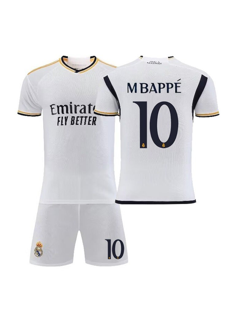 general Real Madrid Home Football Jersey 2023/24 MBAPPE #10 Football Jersey/Shorts Gift Set Kids Size  Adult Size, Gift for Fans  Friends - Image 1