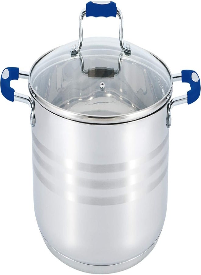 AKDC Wilson Stainless Steel Casserole With Blue Color Silicon Handle Gs-024 - Image 1