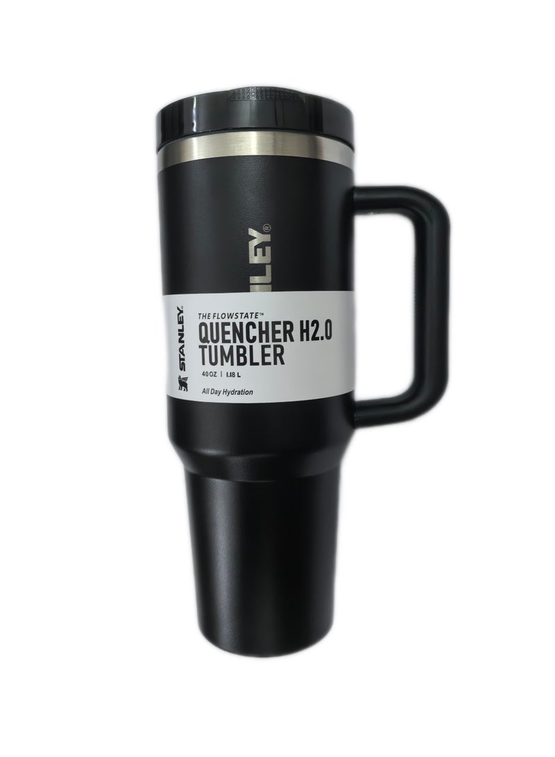 Stanley 40oz Quencher ProTour Flip Straw Tumbler with Leakproof Lid |Built-In Straw & Handle | Cupholder Compatible for Travel | Insulated Stainless Steel Cup | BPA-Free | For Water, Iced Tea or Coffee, Smoothie and More,Cream(Black) - Image 2