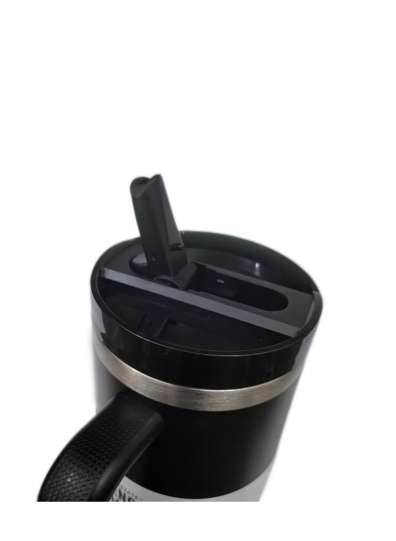 Stanley 40oz Quencher ProTour Flip Straw Tumbler with Leakproof Lid |Built-In Straw & Handle | Cupholder Compatible for Travel | Insulated Stainless Steel Cup | BPA-Free | For Water, Iced Tea or Coffee, Smoothie and More,Cream(Black) - Image 4