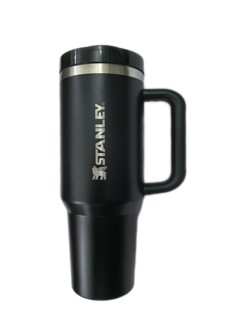 Stanley 40oz Quencher ProTour Flip Straw Tumbler with Leakproof Lid |Built-In Straw & Handle | Cupholder Compatible for Travel | Insulated Stainless Steel Cup | BPA-Free | For Water, Iced Tea or Coffee, Smoothie and More,Cream(Black) - Image 1