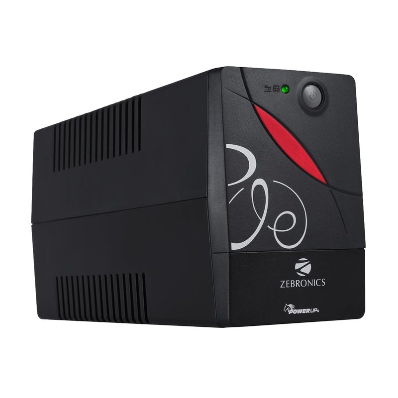 ZEBRONICS Zeb-U725 600VA UPS لسطح المكتب/الكمبيوترات (غير متوافق مع أجهزة التوجيه) مع تنظيم الجهد التلقائي، أسود - Image 1