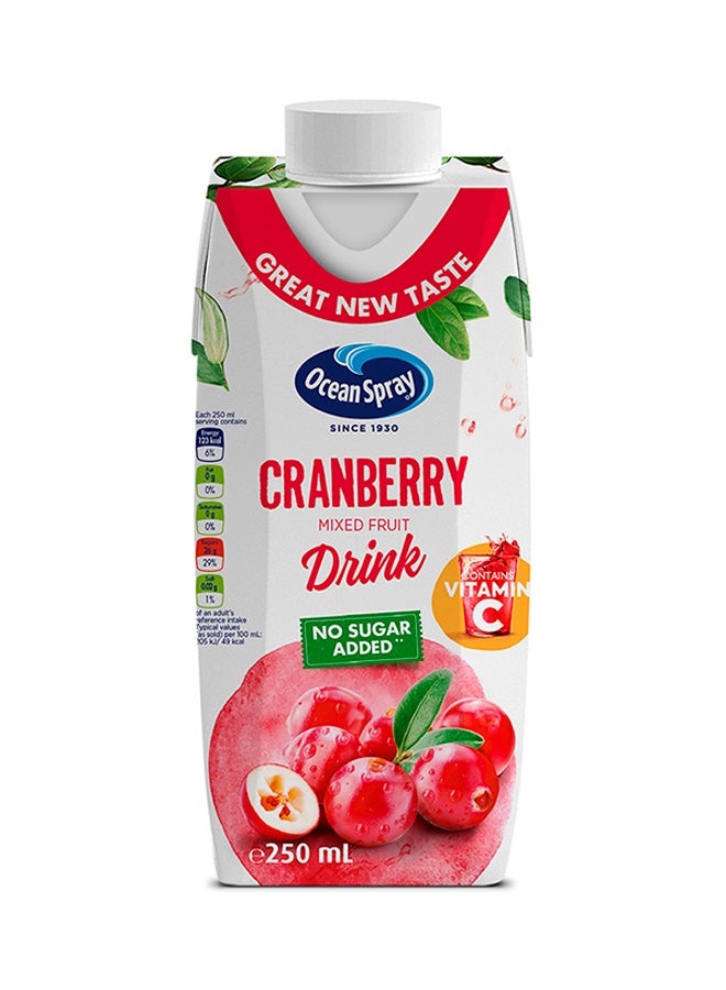 Ocean Spray Cranberry Mixed Fruit Drink With No Added Sugar 250ml - Image 1