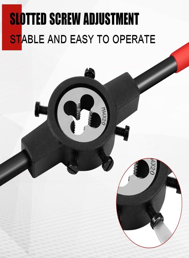 Leriton 2 Pcs Adjustable Tap Wrench Handle Round Die Stock M5-m20 Tool 38 mm 1-1/2 Heavy Duty Die Handle Wrench Holder for Tap Reamer Hand Tool Thread Repair - Image 4