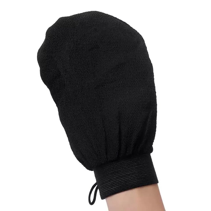 HETVIN Exfoliating Gloves | Body Scrub Glove Shower | Body Facial Tan Massage Mitts | Exfoliating Gloves for Dead Skin Remover | Back Scrubber | Skin Exfoliating Gloves (Black) - Pack of (1) - Image 1