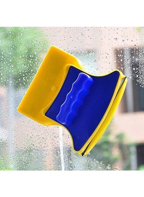 Gopinath Autolink Gopinath Autolink Magnetic DoubleSided Window Cleaner Glazed Squeegee Washing Equipment with 2 Extra Cleaning Cotton Pads for Glass Cleaning 