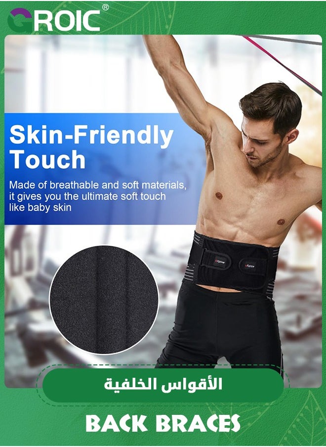 GROIC - Back Braces for Men and Women, Back Support Belt for Lower Back Pain Relief with 6 Stays, Breathable Lumbar Support Belt with Dual Adjustable Straps for Sciatica,Herniated Disc(L/XL) - Image 1