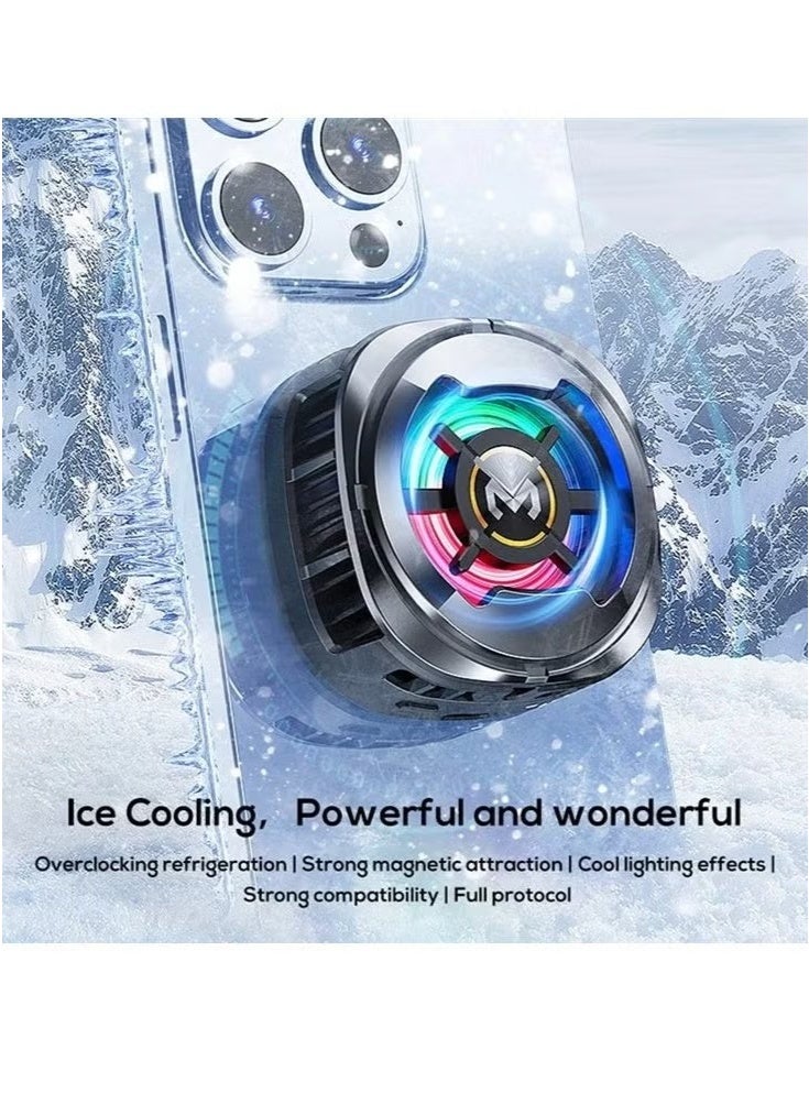Memo CX06 Magnetic Phone Cooler Fan with RGB Lights – Ultra-Quiet Frosty Cooler for Gaming, Streaming & Charging – Powerful Semiconductor Mobile Radiator with Fast Cooling, Snap-On Magnetic Mount – Compatible with iPhone, Android & All Smartphones  - Image 3