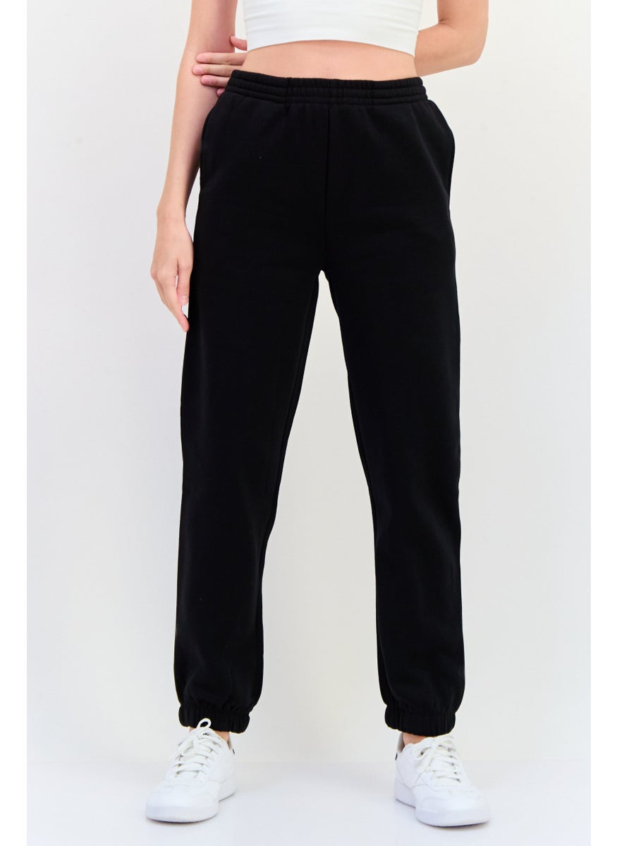 VERO MODA Women Regular Fit Solid Joggers Pants, Black  - Image 1