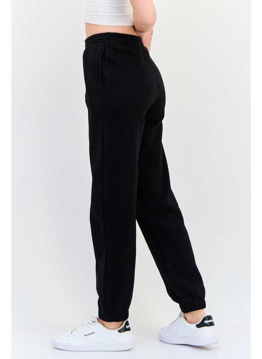 VERO MODA Women Regular Fit Solid Joggers Pants, Black  - Image 2
