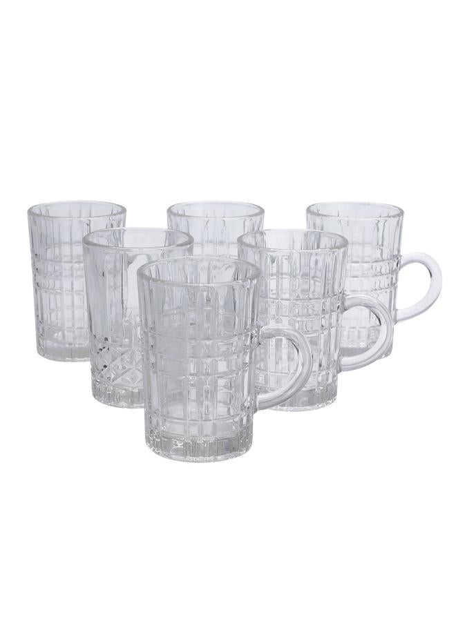 السيف  طقم تقديم شاي زجاجي بيالات 6 قطع شفاف - Image 2