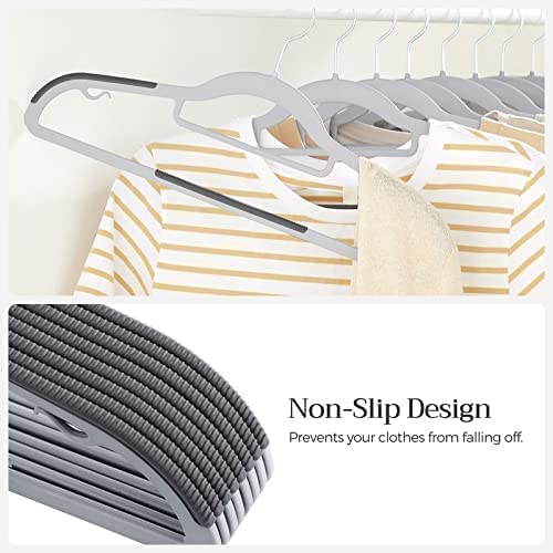 VIKIJO Pack of 4Simple Plastic Clothes Hanger,Clothes Hanger for Wardrobe,Dual Use for Hanging Cloths Space Saving Clothes Hangers for Wardrobe for Suits,Coats,Jackets,Pants,Dress (White - Gray) - Image 4