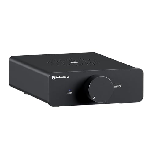 Fosi Audio V3 Stereo Amplifier Home Audio 300 Watts x2 Power TPA3255 Class D Mini Speaker Amp 2 Channel Audio Component for Passive Bookshelf Tower Speakers Desktop Home Theater with 48V Power Supply - Image 1