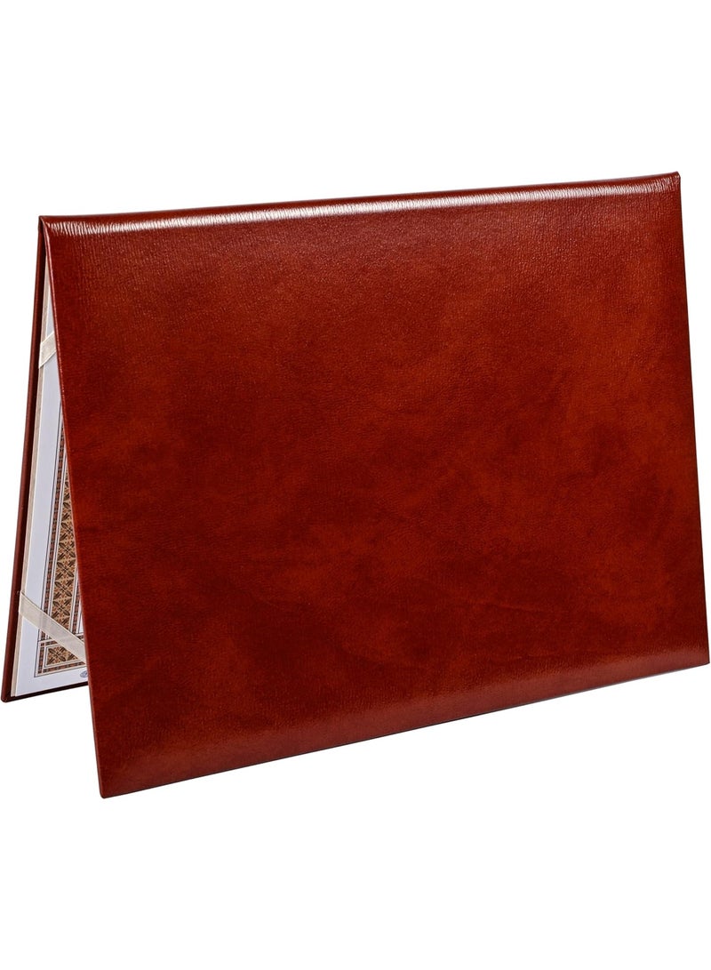FIS Certificate Folder A4 Bonded Leather With Gift Box, Brown Color - FSCLCERTBOXBR. - Image 4