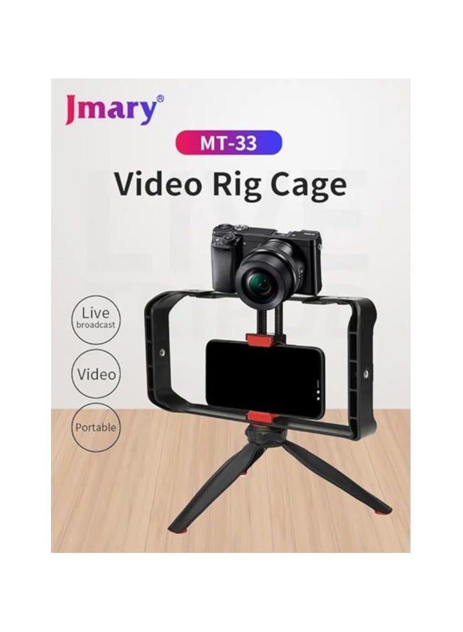 JMARY MT-33 Phone Stand Tripod ABS Video Recording Vlog Mobile Phone Rig Cage - Image 2